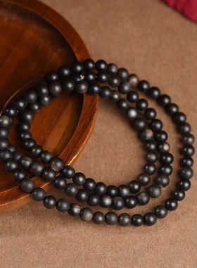 05佛珠手炼男女饰品民族风念珠文玩手串圆珠黑色108颗