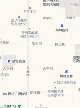 2021新款潍坊市城区地图办公室挂图高清防水墙壁装饰实物推荐定制