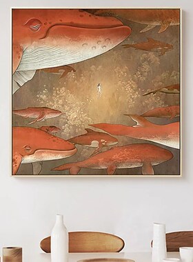 艺术客厅画高级j感装饰画餐厅挂画壁画中式儿童房墙画日式玄关过