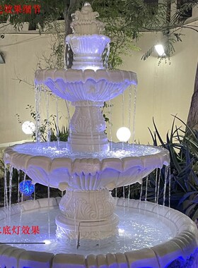 欧式户外庭院装饰摆件园林别墅阳台花园J喷泉流水池婚庆树脂许愿