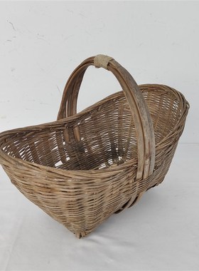 红色文化怀旧老物件竹编篮子元宝篓簸箕农村老百姓家用品影视道具