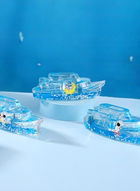 新款车载海洋小船油滴小摆件油漏创意游轮漂流瓶学生礼品儿童礼物