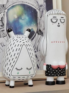 北欧现代展示柜卡通摆件儿童房样板间玄关柜书房书柜壁柜家居装饰