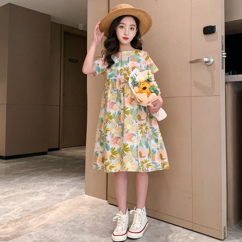 女童连衣裙夏装新款2023洋气纯棉布碎花裙女大童宽松公主裙子夏天,淘宝优惠券,粉丝福利购,淘宝优惠卷