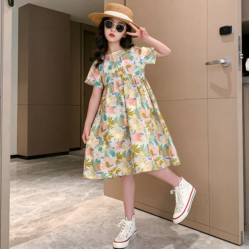 女童连衣裙夏装新款2023洋气纯棉布碎花裙女大童宽松公主裙子夏天,淘宝优惠券,粉丝福利购,淘宝优惠卷
