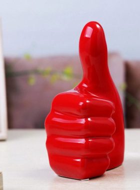 大拇指现代陶瓷工艺品创意摆设办公室房间装饰品书桌摆件生日礼物