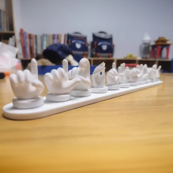 手势停车牌3D打印手指可爱号码牌创意车载摆件挪车电话牌手指新款 - 图1