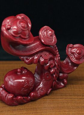 紫砂平安如意吉祥摆件家居客厅玄关电视柜装饰品办公室摆设工艺品