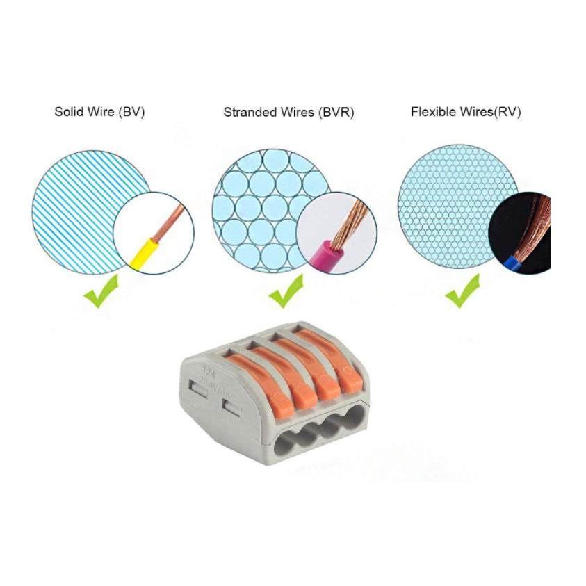 115PCS杠杆线连接器螺母套件带底座螺丝电气连接器2345导体组合 - 图2