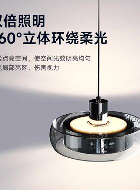 餐厅吊灯轻奢高级感玻璃餐桌灯2025年新款意式长条岛台吧台一字灯