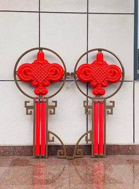 太阳能led路灯中国结路灯杆装饰灯亚克力灯笼配件户外灯箱广告牌