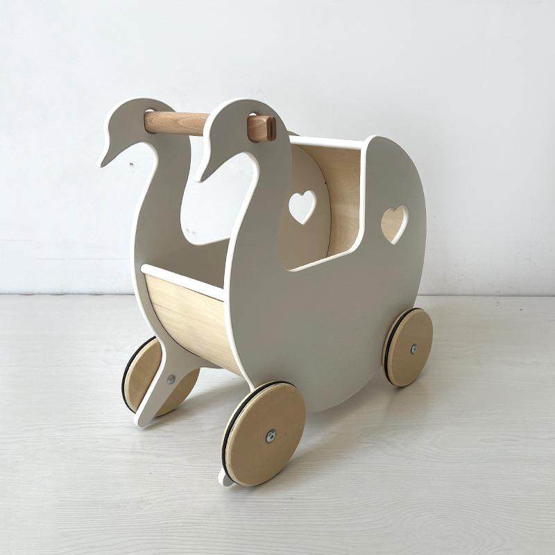 儿童木制天鹅学步新款推车宝宝影楼道具周岁礼学走路益智玩具,淘宝优惠券,粉丝福利购,淘宝优惠卷