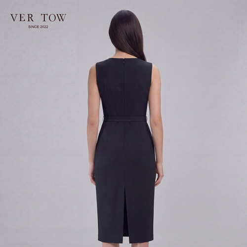 VER TOW【零失误】收腰系带通勤无袖连衣裙 26春新品轻奢高级感 - 图2
