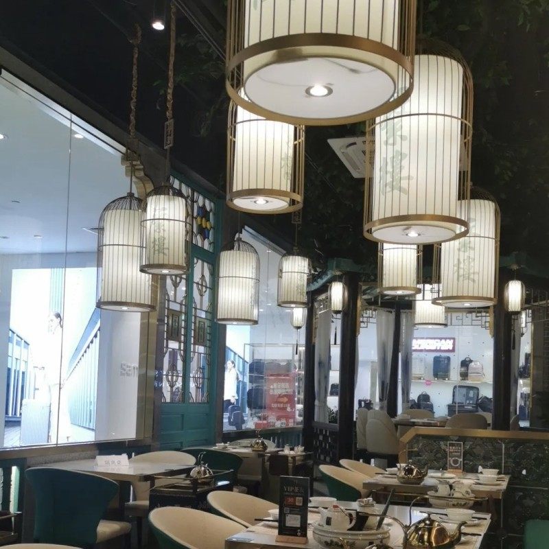 新中式风主题餐厅火锅店吊灯创意饭店灯笼圆桌灯具鸟笼灯带射灯,淘宝优惠券,粉丝福利购,淘宝优惠卷