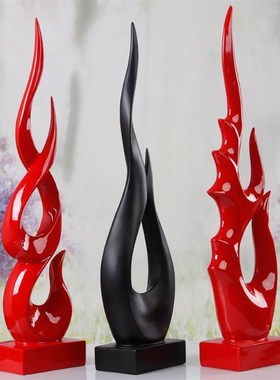 北欧现代简约创意家居电视柜酒柜办公室装饰火焰工艺礼品摆饰隔断