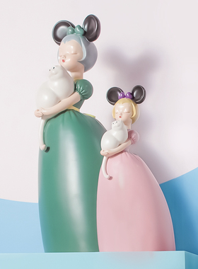 白夜童话薄云的猫艺术品软装饰品创意家居雕塑摆件女生生日礼品