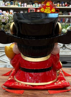 大元宝文财神爷招财摆件家居客厅玄关酒柜办公室装饰店铺开业礼品