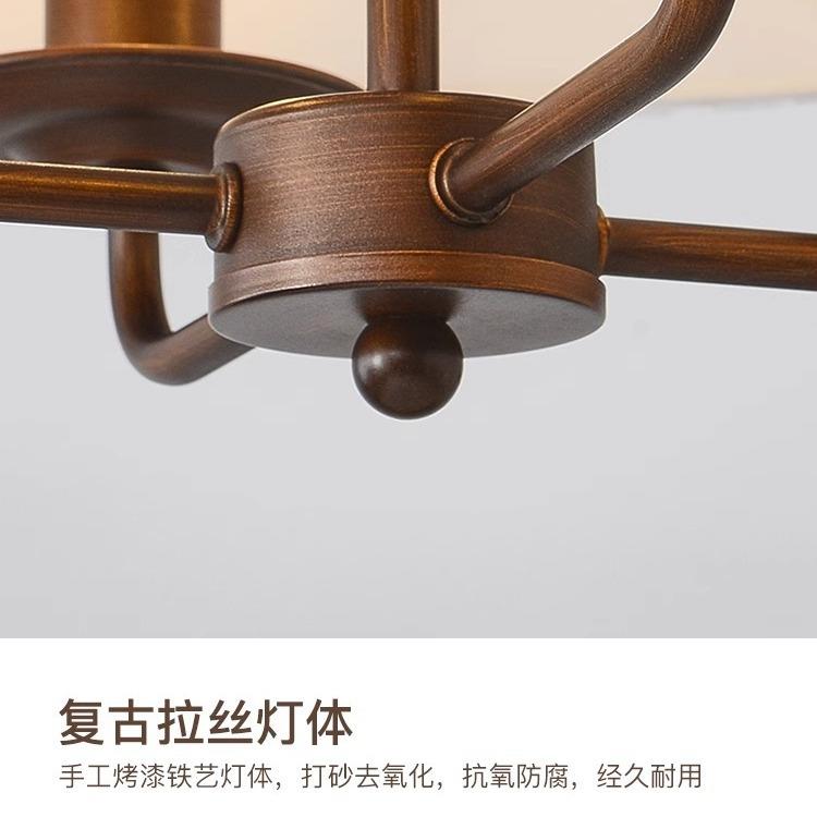 American retro chandelier master bedroom room lamp restaurant bar table lamp country style simple creative pleated fabric lamps