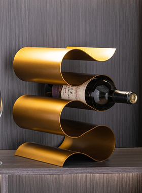 轻奢高档红酒架摆件家居客厅酒柜餐厅餐边柜葡萄酒架高级感装饰品