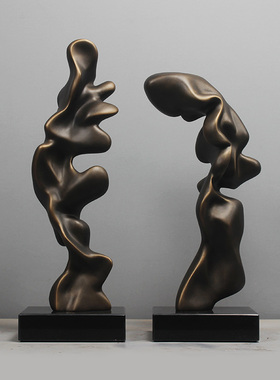 雕塑摆件抽象艺术品摆设现代轻奢软装饰品玻璃纤维家居售楼书房陈