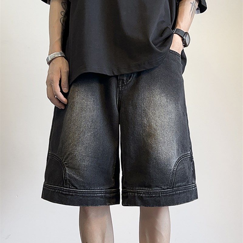 300斤大码男装反穿牛仔短裤男美式潮牌宽松百搭港风休闲阔腿中裤2,淘宝优惠券,粉丝福利购,淘宝优惠卷