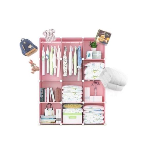 儿童衣柜简易组装家用钢管加粗加固成人挂衣服柜子多功能宿美之程 - 图3