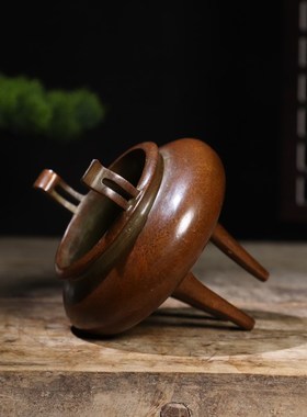 纯铜三足鼎香炉家用特大号官帽耳熏炉宣德炉鼎炉T家居装饰品摆件