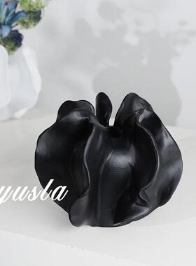 意式简约客厅样板间餐厅吧台柜客厅茶几插干花瓶花器摆件软装饰品