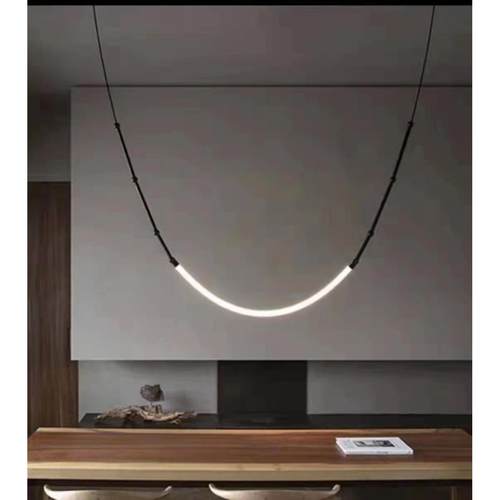 意大利2025新款现代设计师别墅复式楼梯吊灯展厅软装个性线条吊灯 - 图1