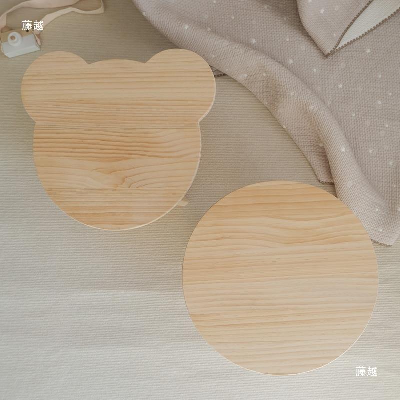 巴然实木桌儿童小桌子幼儿园手工桌小圆桌学习桌韩系小茶几摆件 - 图1