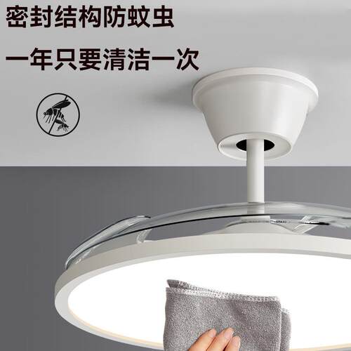 超薄隐形风扇灯2025新款现代简约餐厅吊扇灯卧室房间LED中山灯具 - 图0