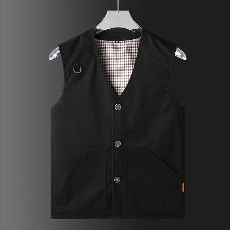 男士马甲纯棉大码马夹2024春秋新款休闲薄款男装背心夏季坎肩外套,淘宝优惠券,粉丝福利购,淘宝优惠卷
