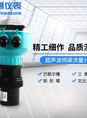 超声波明渠流量计巴歇尔槽巴氏河渠农业排污一体分体式污水流量计