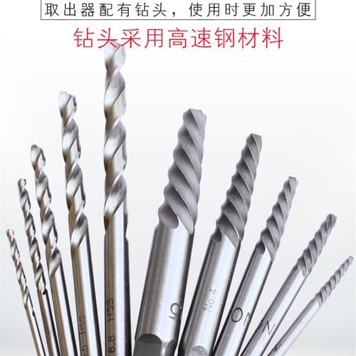 器断取出丝 套装反牙螺丝钻孔高硬度工具 断头滑牙螺丝断丝取出器 - 图1