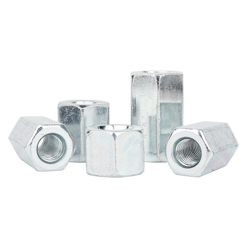 镀锌六角加长螺母加厚圆形接头螺帽圆柱型牙条丝杆连接螺丝帽大全 - 图2