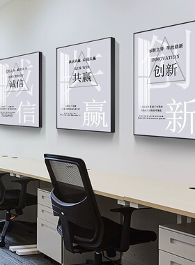 办公室装饰画励志挂画字画标语企业文化背景墙壁画团队会议室公司