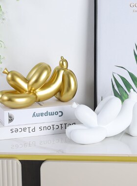 创意家居入户玄关桌面摆件床头书柜电视柜样板房气球狗树脂装饰品