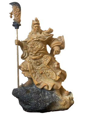 武圣关公 石雕禅意关公像 武财神台湾石雕摆件客厅原厂正品