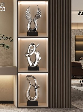 现代轻奢风高级感客厅电视柜橱柜艺术摆设装饰品家居工艺品侘寂风