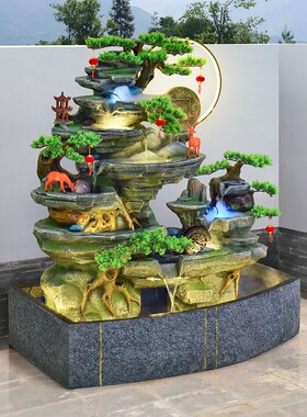 庭院阳台假山流水鱼池摆件办公室喷泉循环水造景装饰招财开业礼品