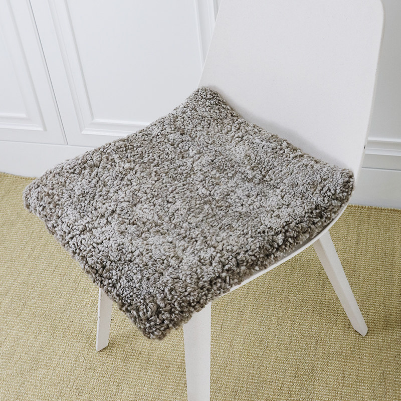 Small sand curly pure wool sofa cushion wool chair cushion square cushion stool cushion coffee chair dining chair cushion carpet bay window cushion