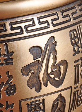 全铜百福缸摆件铜水缸聚宝盆招财铜缸家居客厅玄关装饰品乔迁礼品