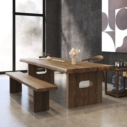 现代全实木桌椅组合简约泡茶桌茶台泡茶桌子会议桌大型办公大板桌 - 图3