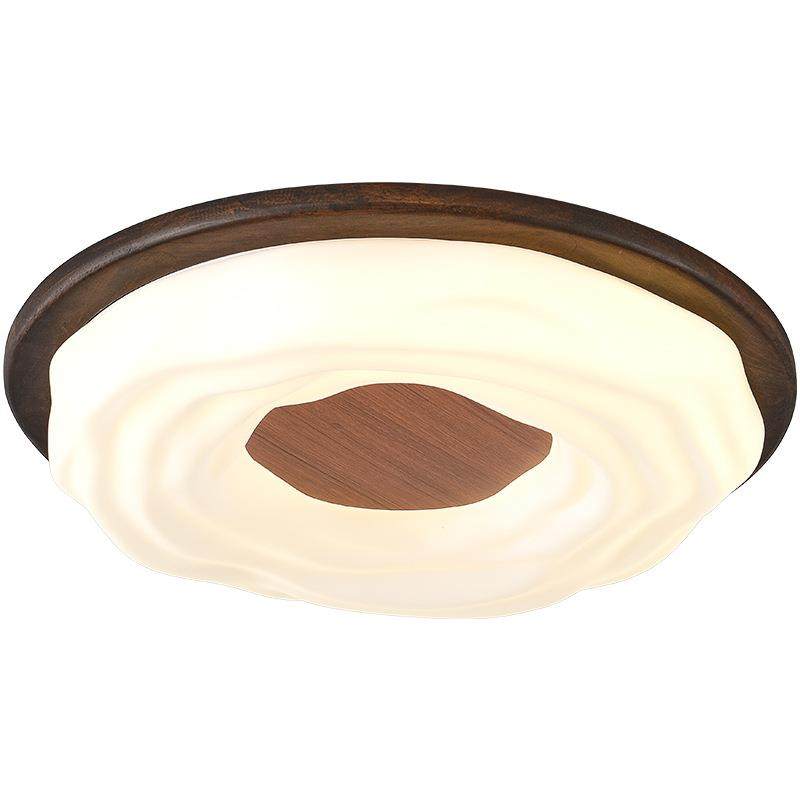 新中式吸顶灯胡桃木实木复古客厅圆形简约全光谱护眼中古风卧室灯,淘宝优惠券,粉丝福利购,淘宝优惠卷