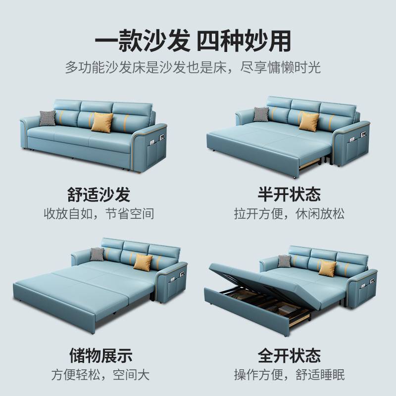 s^ws^w沙发床两用可折叠2024新款小户型客厅可伸缩储物简易多功能 - 图0