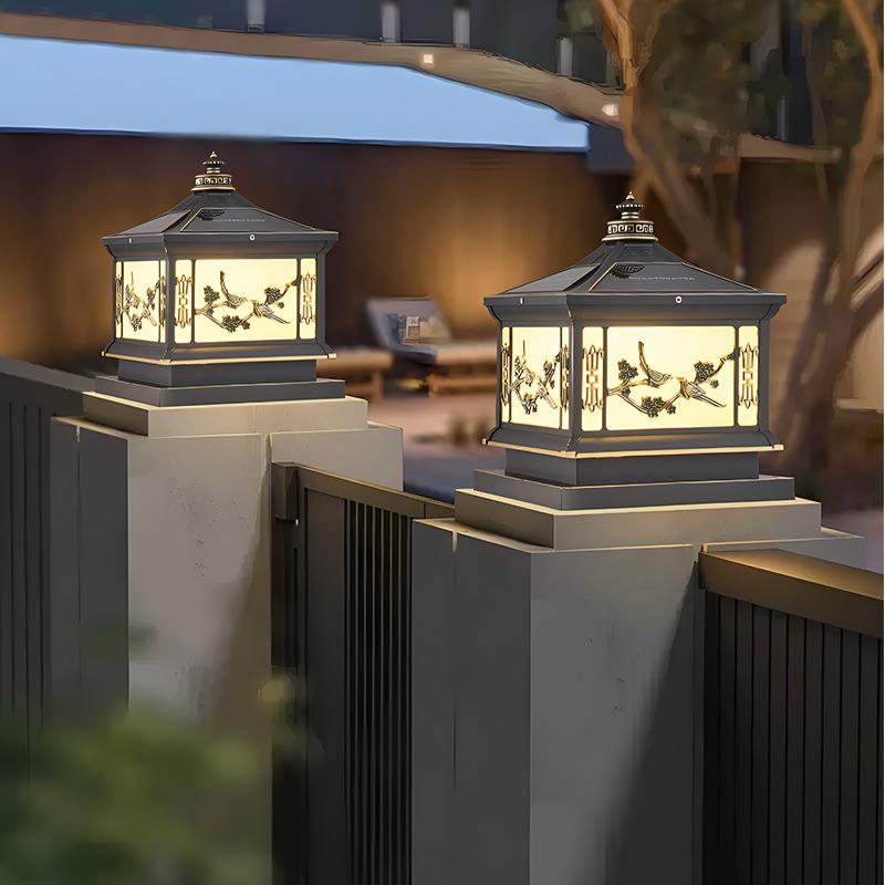 古典中式太阳能灯围墙围栏庭院大门柱超亮天黑自动亮户外庭院灯 - 图0