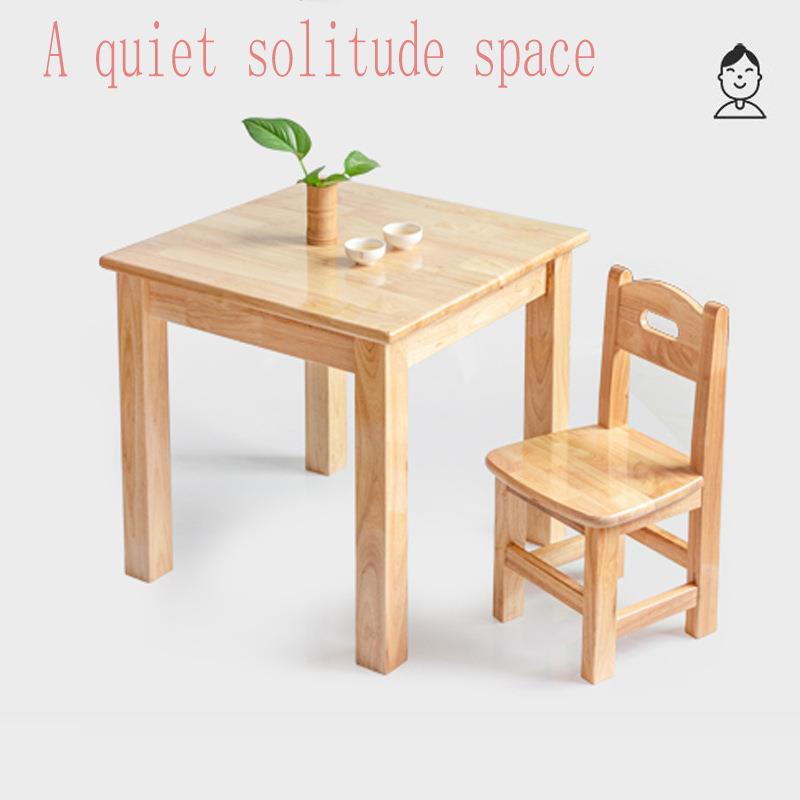 Factory direct sales children's tables and chairs kindergarten furniture nursery table solid wood square table handmade table small square table