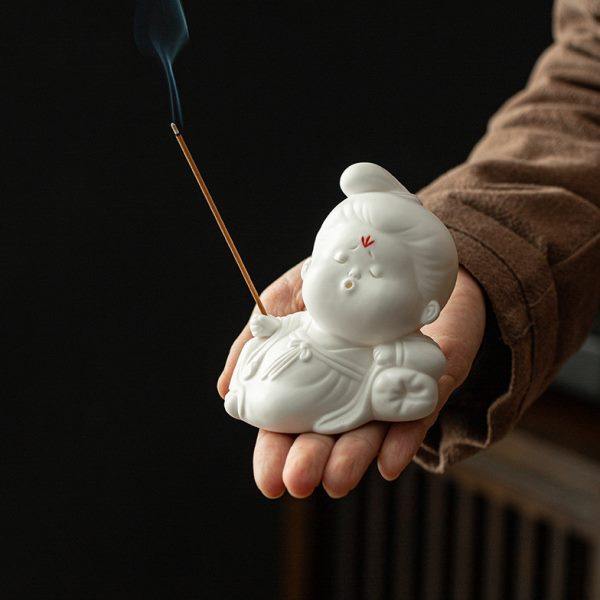创意可爱人物仕女摆件陶瓷线香插茶道香炉客厅桌面装饰工艺礼品,淘宝优惠券,粉丝福利购,淘宝优惠卷