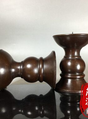 复古老式蜡烛台纯铜包浆香薰蜡烛托盘底座家居客厅蜡烛台装饰摆件