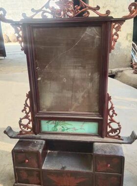 老物件 老家具 老梳妆台 梳妆镜 老家具老柜子民俗怀旧收藏摆件